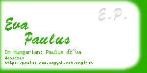 eva paulus business card